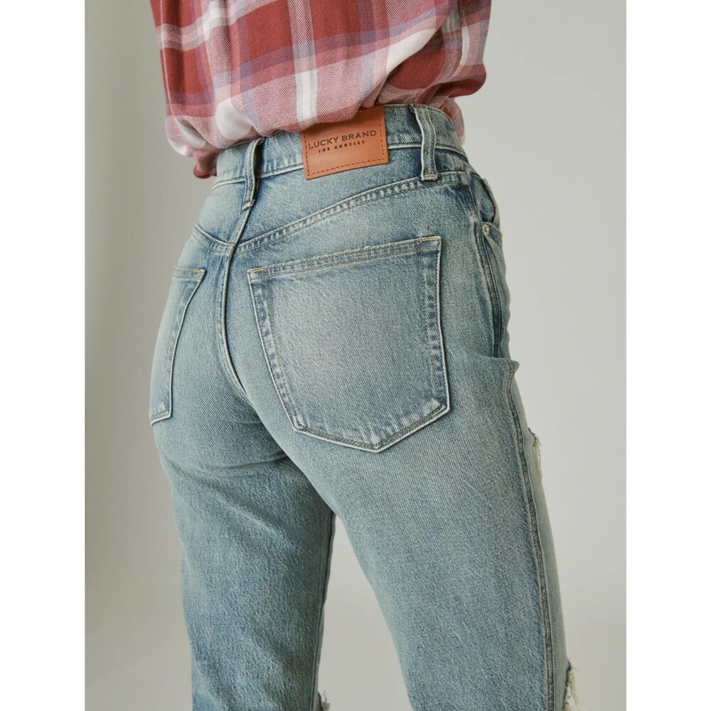 Lucky Brand Drew High Rise Mom Jeans Size 8 29 Distressed
